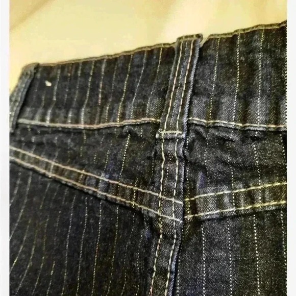 Bongo Vintage Pinstripe Denim Pencil  Mini Skirt Size 5 - Picture 13 of 14